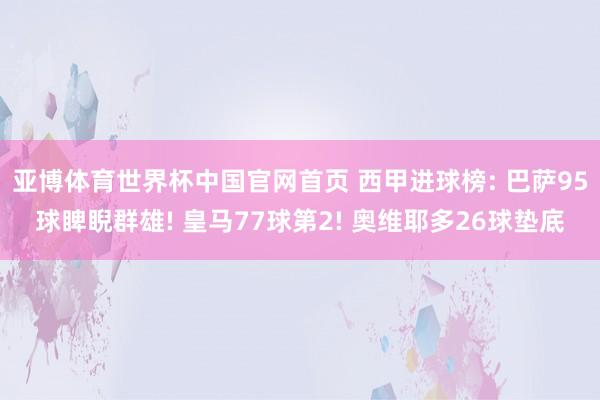 亚博体育世界杯中国官网首页 西甲进球榜: 巴萨95球睥睨群雄! 皇马77球第2! 奥维耶多26球垫底
