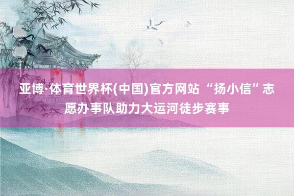 亚博·体育世界杯(中国)官方网站 “扬小信”志愿办事队助力大运河徒步赛事