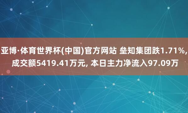 亚博·体育世界杯(中国)官方网站 垒知集团跌1.71%, 成交额5419.41万元, 本日主力净流入97.09万