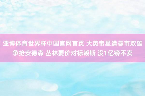 亚博体育世界杯中国官网首页 大英帝星遭曼市双雄争抢安德森 丛林要价对标赖斯 没1亿镑不卖