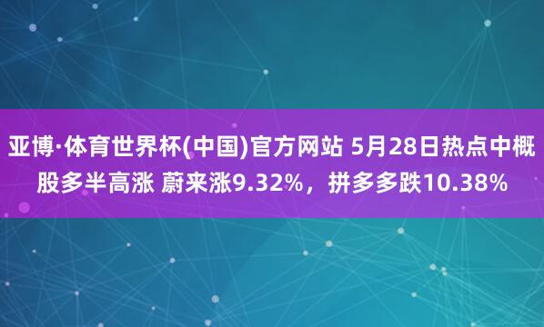 亚博·体育世界杯(中国)官方网站 5月28日热点中概股多半高涨 蔚来涨9.32%,拼多多跌10.38%