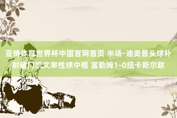 亚博体育世界杯中国官网首页 半场-迪奥普头球补射破门凯文率性球中框 富勒姆1-0纽卡斯尔联