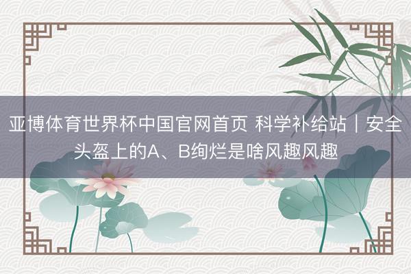 亚博体育世界杯中国官网首页 科学补给站|安全头盔上的A、B绚烂是啥风趣风趣