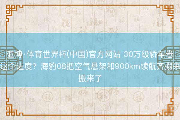 亚博·体育世界杯(中国)官方网站 30万级轿车卷到这个进度？海豹08把空气悬架和900km续航齐搬来了